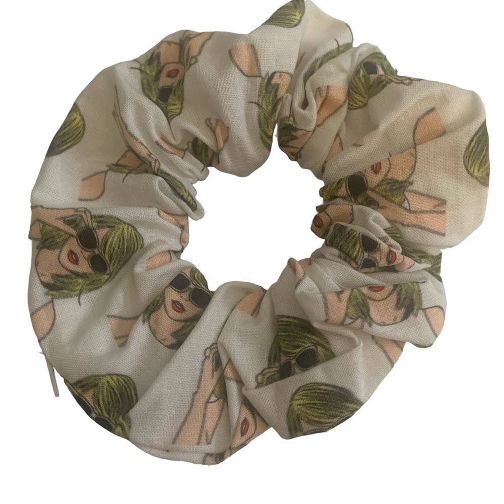 Swifties sunglasses zipper hair scrunchie hand made USA cotton white NWT